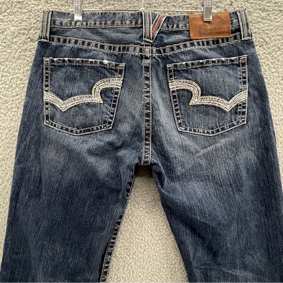 Big Star Men Jeans 34R Slim Straight Dark Wash Denim Western (35x30) - Picture 8 of 16